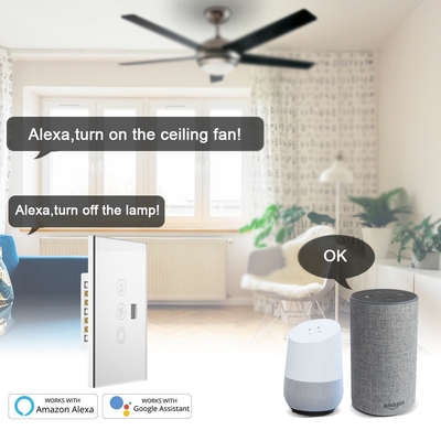 Glomarket Tuya Wifi Smart Fan Switch Tuya Smart Switch Fan Speed Light On Off Voice Control Control Switch Tiêu chuẩn EU / Mỹ