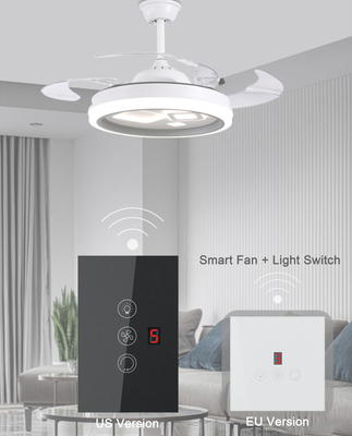 Glomarket Tuya Wifi Smart Fan Switch Tuya Smart Switch Fan Speed Light On Off Voice Control Control Switch Tiêu chuẩn EU / Mỹ