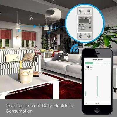 Glomarket Wifi Tuya/Smart Life App điều khiển từ xa Smart Circuit Protector Relay Device Switch Breaker Energy Meter