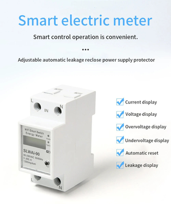 Glomarket Wifi Tuya/Smart Life App điều khiển từ xa Smart Circuit Protector Relay Device Switch Breaker Energy Meter