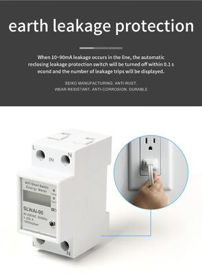 Glomarket Wifi Tuya/Smart Life App điều khiển từ xa Smart Circuit Protector Relay Device Switch Breaker Energy Meter