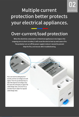 Glomarket Wifi Tuya/Smart Life App điều khiển từ xa Smart Circuit Protector Relay Device Switch Breaker Energy Meter
