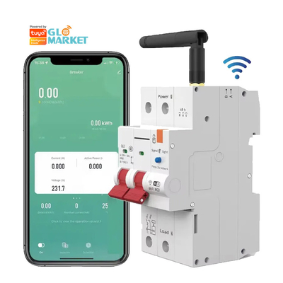 Glomarket Bộ ngắt mạch Wifi Smart Switch Tuya Smart 1p 2p 3p 4p Hệ thống nhà thông minh mạch điện 4P MCB Bộ ngắt mạch thông minh