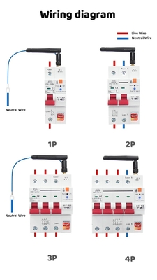 Glomarket Bộ ngắt mạch Wifi Smart Switch Tuya Smart 1p 2p 3p 4p Hệ thống nhà thông minh mạch điện 4P MCB Bộ ngắt mạch thông minh