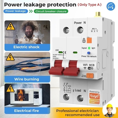 Glomarket Bộ ngắt mạch Wifi Smart Switch Tuya Smart 1p 2p 3p 4p Hệ thống nhà thông minh mạch điện 4P MCB Bộ ngắt mạch thông minh