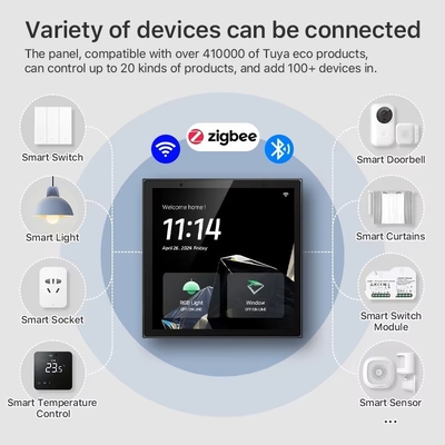 Glomarket Bảng điều khiển nhà thông minh màn hình cảm ứng 4 Inch đa chức năng WiFi Home nền âm nhạc hệ thống Tuya Zigbee Gateway
