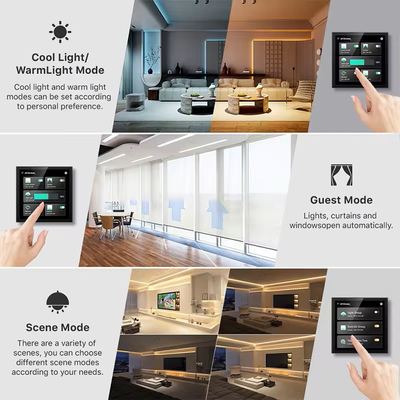 Glomarket Bảng điều khiển nhà thông minh màn hình cảm ứng 4 Inch đa chức năng WiFi Home nền âm nhạc hệ thống Tuya Zigbee Gateway