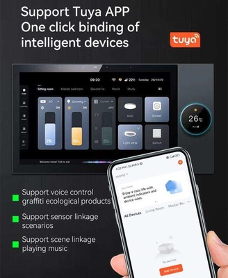 Glomarket Tuya 10 Inch Central Control Panel With Music Play 2 Gang Relay 2 Way Speaker Sản phẩm gia đình thông minh đa chức năng