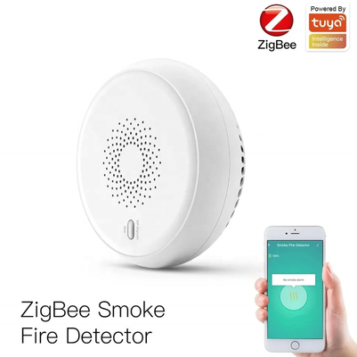Vỏ nhựa Báo động thông minh Máy dò khói Zigbee Cảm biến gia đình điều khiển ứng dụng Tuya