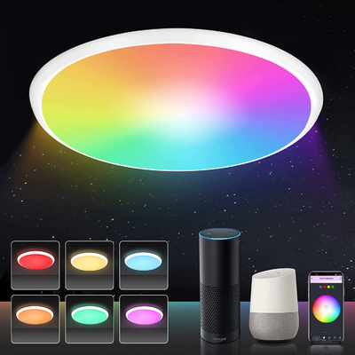 Đèn trần thông minh 24w Tuya Điều khiển từ xa đầy màu sắc Rgb Led Âm nhạc hiện đại