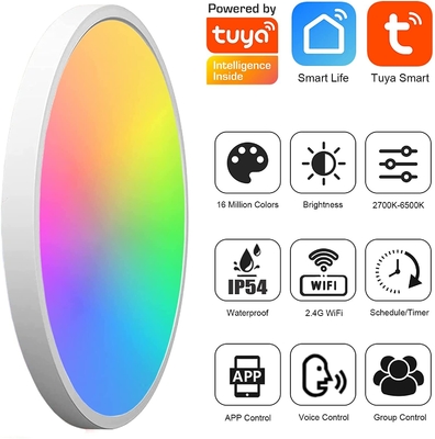 Đèn trần thông minh 24w Tuya Điều khiển từ xa đầy màu sắc Rgb Led Âm nhạc hiện đại